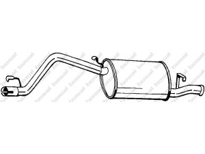 BOSAL 282-179 galinis duslintuvas 
 Išmetimo sistema -> Duslintuvas
46 759 170, 55 187 297, 7 600 784