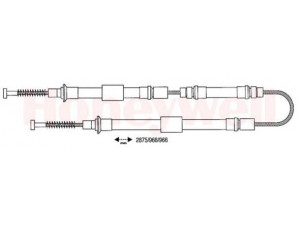 BENDIX 431301B trosas, stovėjimo stabdys 
 Stabdžių sistema -> Valdymo svirtys/trosai
6166969, 86VB2A604CE