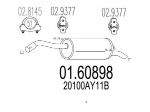 MTS 01.60898 galinis duslintuvas 
 Išmetimo sistema -> Duslintuvas
20100AY11B