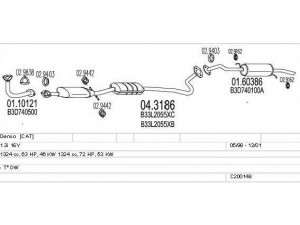 MTS C200149000229 išmetimo sistema 
 Išmetimo sistema -> Išmetimo sistema, visa