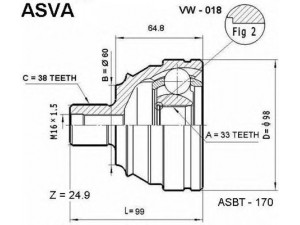 ASVA VW-018 jungčių komplektas, kardaninis velenas 
 Ratų pavara -> Sujungimai/komplektas
701498099, 701498099X