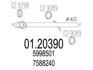 MTS 01.20390 išleidimo kolektorius 
 Išmetimo sistema -> Išmetimo vamzdžiai
5998501, 7588240, 5998501