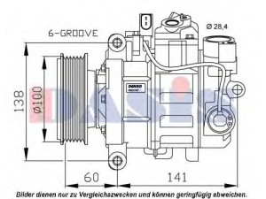 AKS DASIS 851692N kompresorius, oro kondicionierius 
 Oro kondicionavimas -> Kompresorius/dalys
8E0260805AG, 8E0260805BA
