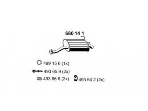 ERNST 680141 galinis duslintuvas 
 Išmetimo sistema -> Duslintuvas
18030-S6A-J00, 18030-S6D-E00