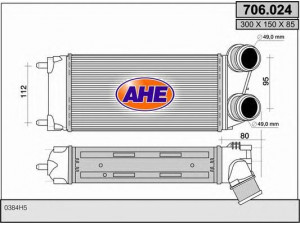 AHE 706.024 tarpinis suslėgto oro aušintuvas, kompresorius 
 Variklis -> Oro tiekimas -> Įkrovos agregatas (turbo/superįkrova) -> Tarpinis suslėgto oro aušintuvas
0384H5