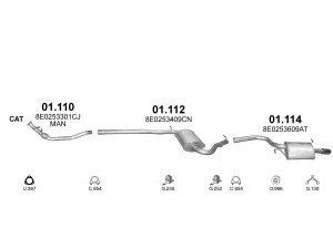 POLMO POLMO04957 išmetimo sistema 
 Išmetimo sistema -> Išmetimo sistema, visa