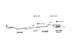 ASSO ART1738 išmetimo sistema 
 Išmetimo sistema -> Išmetimo sistema, visa