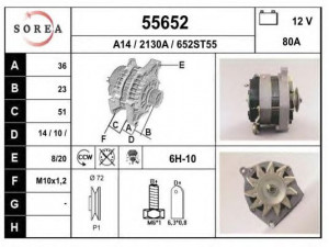 EAI 55652 kintamosios srovės generatorius 
 Elektros įranga -> Kint. sr. generatorius/dalys -> Kintamosios srovės generatorius
5705Y7, 5705Y8