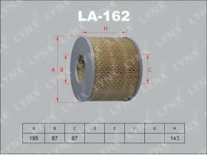 LYNXauto LA-162 oro filtras 
 Techninės priežiūros dalys -> Techninės priežiūros intervalai
17801-58010, AY120-TY037, 17801-30240