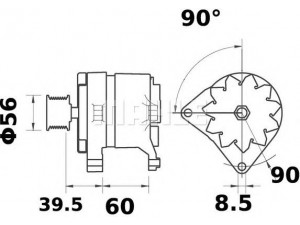 MAHLE ORIGINAL MG 625 kintamosios srovės generatorius