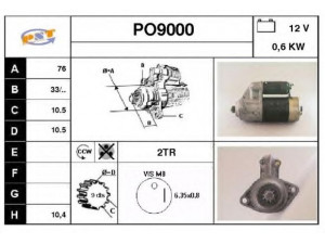 SNRA PO9000 starteris 
 Elektros įranga -> Starterio sistema -> Starteris
90160410100, 90160410203, 003911023A