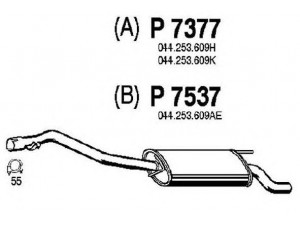 FENNO P7377 galinis duslintuvas 
 Išmetimo sistema -> Duslintuvas
028253609, 028253609A, 028253609B