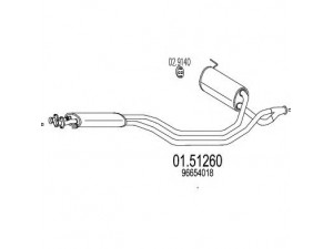 MTS 01.51260 vidurinis duslintuvas 
 Išmetimo sistema -> Duslintuvas
96654018