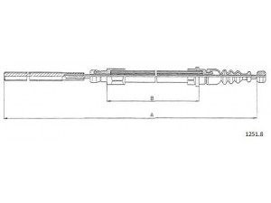 CABOR 1251.8 trosas, stovėjimo stabdys 
 Stabdžių sistema -> Valdymo svirtys/trosai
7551506
