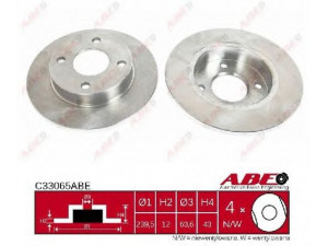 ABE C33065ABE stabdžių diskas 
 Stabdžių sistema -> Diskinis stabdys -> Stabdžių diskas
1013581, 1019598, 1112542, 1E03-33-251