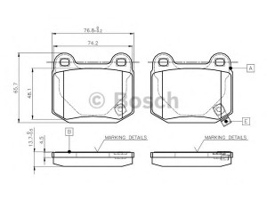 BOSCH 0 986 TB2 476 stabdžių trinkelių rinkinys, diskinis stabdys 
 Techninės priežiūros dalys -> Papildomas remontas
4605A050, MR407391, 44060 CD094