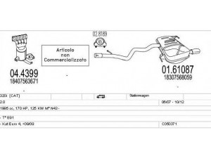 MTS C050371015611 išmetimo sistema 
 Išmetimo sistema -> Išmetimo sistema, visa