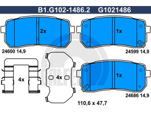 GALFER B1.G102-1486.2 stabdžių trinkelių rinkinys, diskinis stabdys 
 Techninės priežiūros dalys -> Papildomas remontas
58302-3JA50, 58302-4HA50