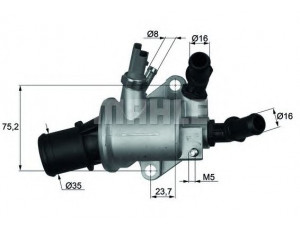 MAHLE ORIGINAL TI 143 88 termostatas, aušinimo skystis 
 Aušinimo sistema -> Termostatas/tarpiklis -> Thermostat
55187784, 55202510, 55203388, 71574778