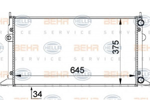 HELLA 8MK 376 719-711 radiatorius, variklio aušinimas 
 Aušinimo sistema -> Radiatorius/alyvos aušintuvas -> Radiatorius/dalys
7M0 121 253 B, 7 258 107, 95VW 8005AB