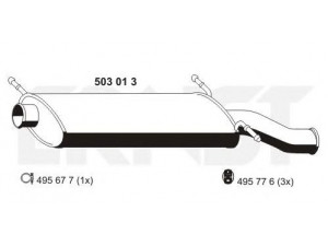 ERNST 503013 galinis duslintuvas 
 Išmetimo sistema -> Duslintuvas
1726 GA, 1726 X3