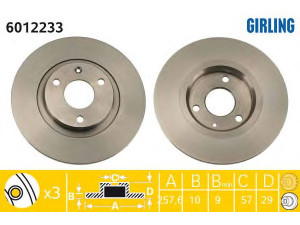 GIRLING 6012233 stabdžių diskas 
 Stabdžių sistema -> Diskinis stabdys -> Stabdžių diskas
95669226, 96017878