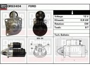 DELCO REMY DRS3404 starteris 
 Elektros įranga -> Starterio sistema -> Starteris
65 615 44, 87VB-11000-BA, 92VB-11000-BA