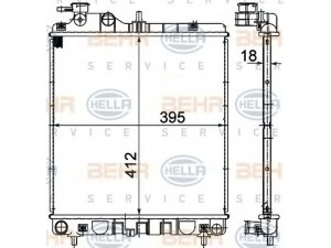 HELLA 8MK 376 757-011 radiatorius, variklio aušinimas