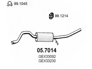 ASSO 05.7014 galinis duslintuvas 
 Išmetimo sistema -> Duslintuvas
GEX33079, GEX33092, GEX33230