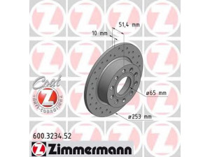 ZIMMERMANN 600.3234.52 stabdžių diskas 
 Dviratė transporto priemonės -> Stabdžių sistema -> Stabdžių diskai / priedai
1K0 615 601 AB, 1K0 615 601 K, 5C0 615 601