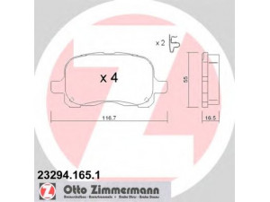 ZIMMERMANN 23294.165.1 stabdžių trinkelių rinkinys, diskinis stabdys 
 Techninės priežiūros dalys -> Papildomas remontas
0446502010, 0446502050, 0446512520