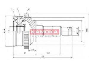 KAMOKA 7194 jungčių komplektas, kardaninis velenas 
 Ratų pavara -> Sujungimai/komplektas
F066-25-50X