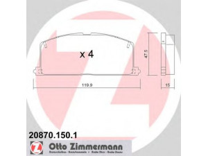 ZIMMERMANN 20870.150.1 stabdžių trinkelių rinkinys, diskinis stabdys 
 Techninės priežiūros dalys -> Papildomas remontas
0446512040, 0446520180, 0446521010