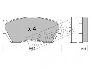 fri.tech. 255.0 stabdžių trinkelių rinkinys, diskinis stabdys 
 Techninės priežiūros dalys -> Papildomas remontas
41060-62C90