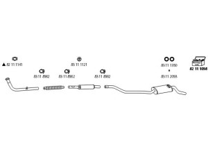 HJS VW_67 išmetimo sistema 
 Išmetimo sistema -> Išmetimo sistema, visa