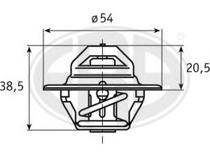 ERA 350170 termostatas, aušinimo skystis 
 Aušinimo sistema -> Termostatas/tarpiklis -> Thermostat
4131 068, 1 472 378, 5004890, 5004891