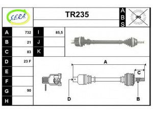 SERA TR235 kardaninis velenas 
 Ratų pavara -> Kardaninis velenas
7700744068, 7700855376, 7700860016