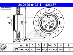 ATE 24.0126-0137.1 stabdžių diskas 
 Stabdžių sistema -> Diskinis stabdys -> Stabdžių diskas
220 423 09 12
