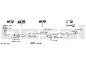 BOSAL 066.497.52 išmetimo sistema 
 Išmetimo sistema -> Išmetimo sistema, visa