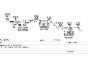 MTS C380379003240 išmetimo sistema 
 Išmetimo sistema -> Išmetimo sistema, visa
