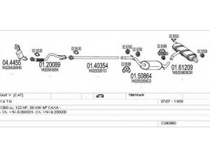 MTS C380890023125 išmetimo sistema 
 Išmetimo sistema -> Išmetimo sistema, visa
