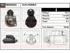 DELCO REMY DRS5630 starteris 
 Elektros įranga -> Starterio sistema -> Starteris
116550503000, 116550503003