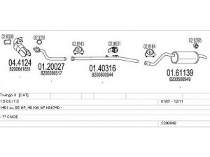 MTS C280848015946 išmetimo sistema 
 Išmetimo sistema -> Išmetimo sistema, visa