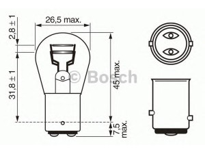BOSCH 1 987 302 282 lemputė, galinis žibintas 
 Kėbulas -> Transporto priemonės galas -> Galinis žibintas/dalys -> Lemputė, galinis žibintas