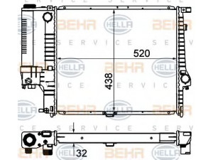 HELLA 8MK 376 735-351 radiatorius, variklio aušinimas 
 Aušinimo sistema -> Radiatorius/alyvos aušintuvas -> Radiatorius/dalys
1 247 376, 1 469 177, 1 719 306