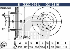 GALFER B1.G222-0161.1 stabdžių diskas 
 Stabdžių sistema -> Diskinis stabdys -> Stabdžių diskas
901 421 03 12, 902 421 03 12, 902 421 04 12