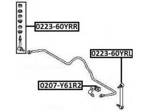 ASVA 0223-60YRL šarnyro stabilizatorius 
 Ašies montavimas/vairavimo mechanizmas/ratai -> Stabilizatorius/fiksatoriai -> Savaime išsilyginanti atrama
56260-VB010, 56260-VC310