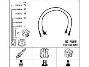 NGK 8253 uždegimo laido komplektas 
 Kibirkšties / kaitinamasis uždegimas -> Uždegimo laidai/jungtys
60 25 003 011, 77 00 720 783, 60 25 003 011
