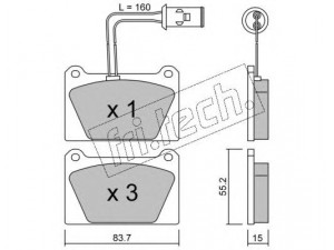 fri.tech. 054.0 stabdžių trinkelių rinkinys, diskinis stabdys 
 Techninės priežiūros dalys -> Papildomas remontas
GBP90306AF, RTGBP3360