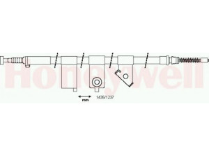 BENDIX 434365B trosas, stovėjimo stabdys 
 Stabdžių sistema -> Valdymo svirtys/trosai
365304F100
